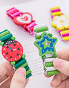 Kids Girl Colorful Wood Bracelets Children Elastic Watch Wristbands Child Toy Bracelet