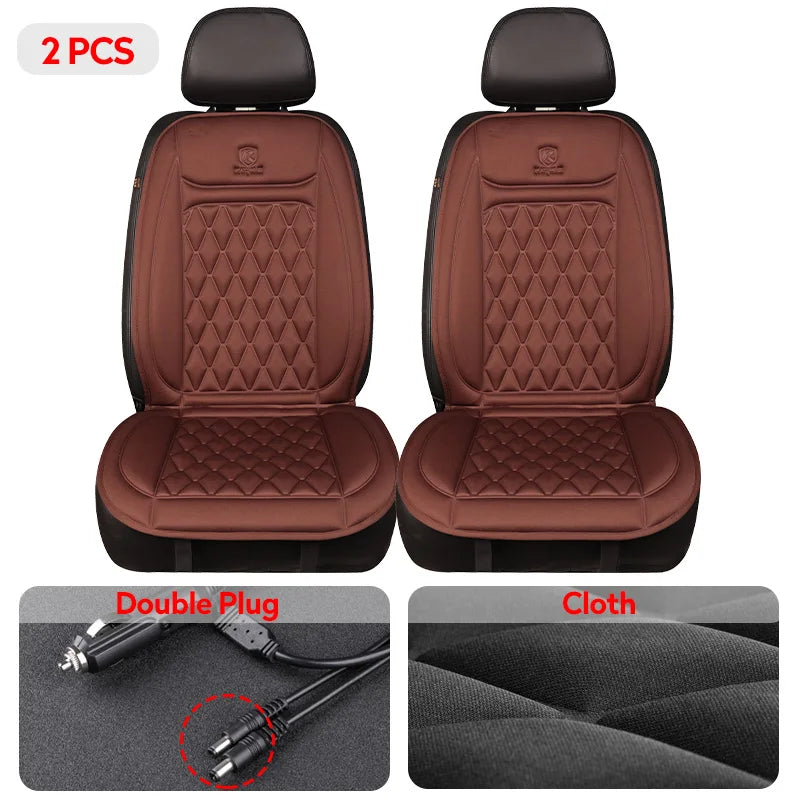 Heated Car Seat Cover 12-24V Universal Car Seat Heater 30'S Fast Heating Pad Thicken Car Heated Seat Cushion Warm Seat Protector