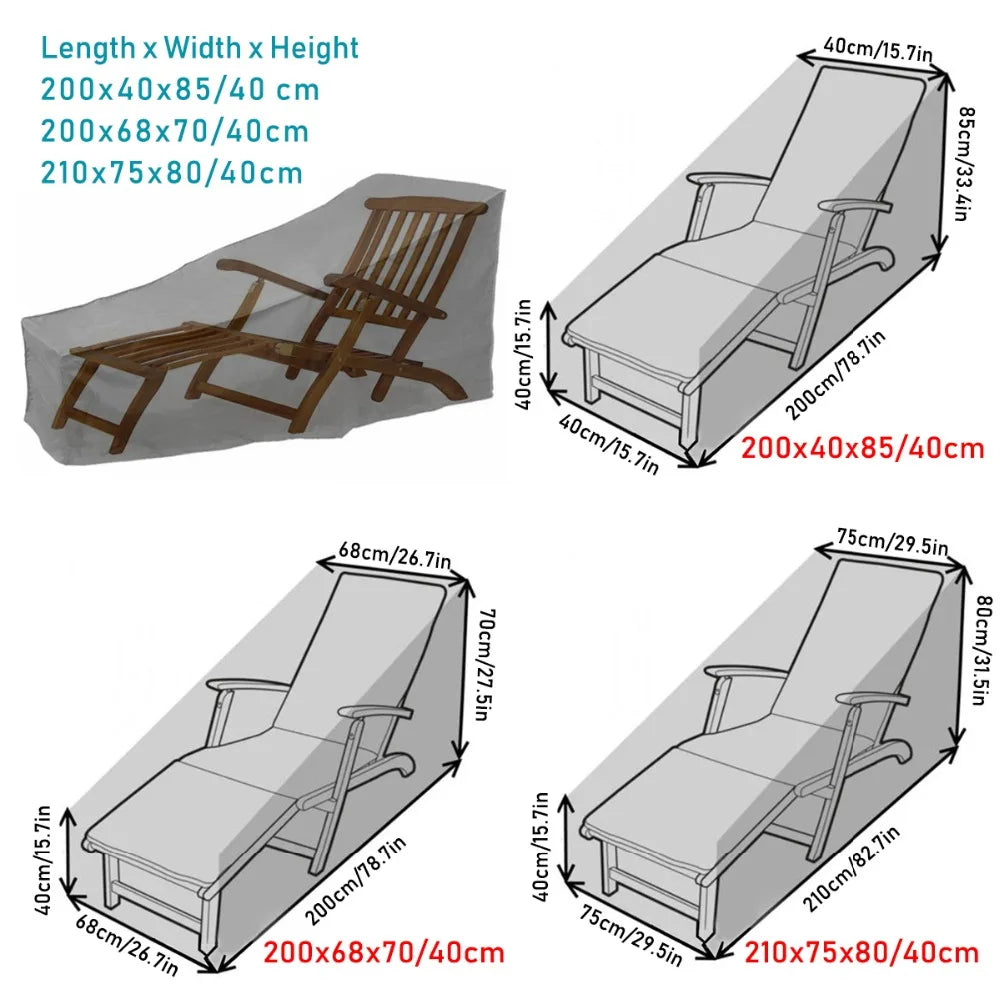 Waterproof Outdoor Chair Cover 210D Polyester Garden Patio Sofa Recliner Dustproof Rain Protection Cover