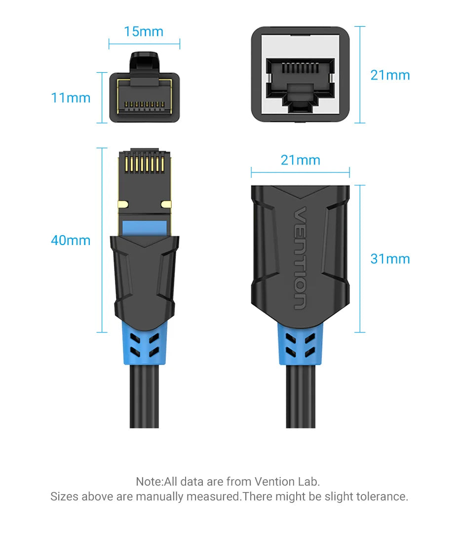 Ethernet Extension Cable RJ45 Cat6 SFTP Male to Female Extension Patch Cable Adapter for PC Laptop Cat6 Ethernet Cable