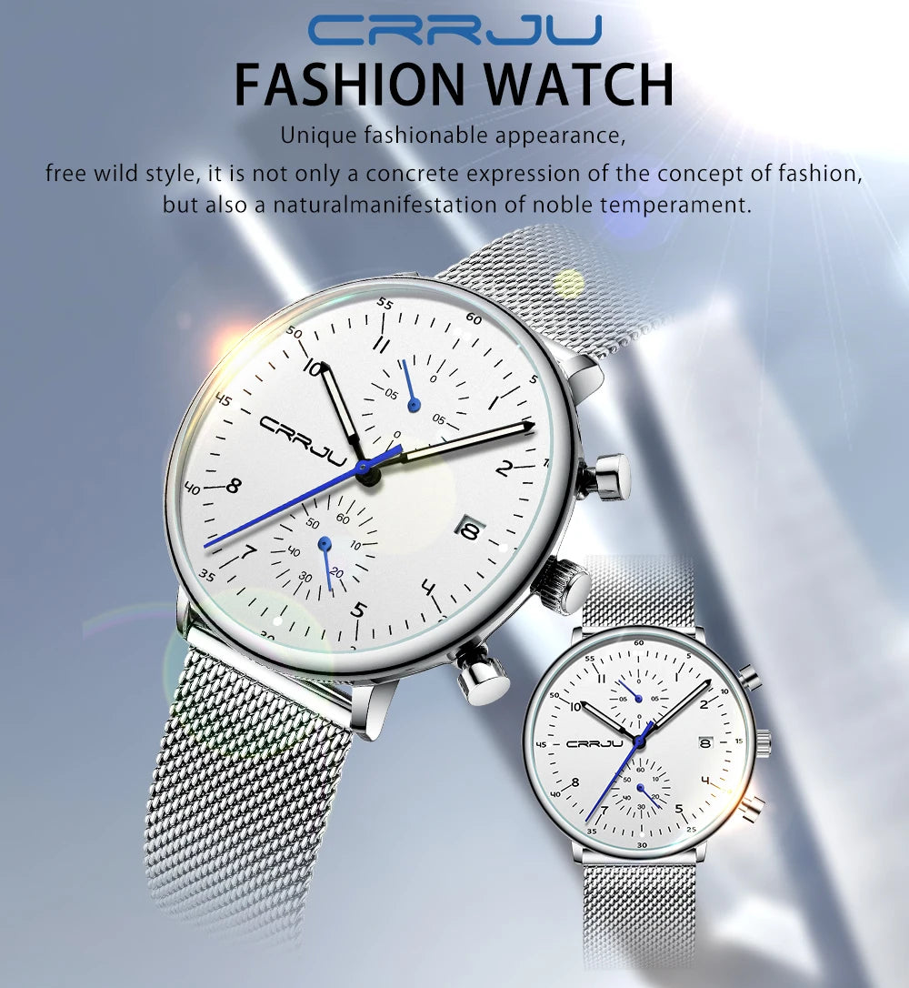 Mens Watch Top Luxury Brand Men Stainless Steel WristWatch Men's Military waterproof Date Quartz watches relogio masculino