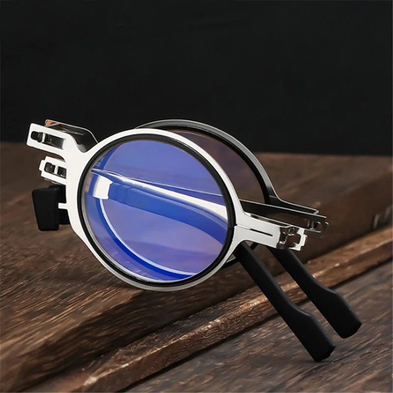 Metal Round Oval Square Presbyopia Folding Reading Glasses Men Anti-Blue Light Blocking Reader Computer Eyeglasses Frame