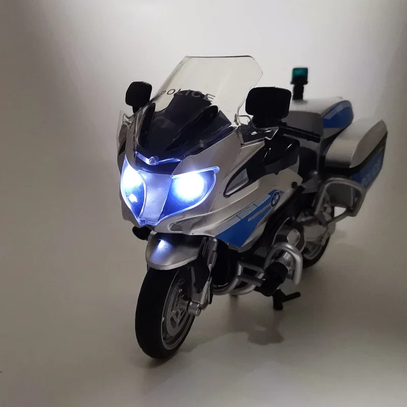 1:12 BMW R1250RT-P Police Diecast Motorcycle Model Toy Replica With Sound & Light birthday gift christmas gift Collection bike