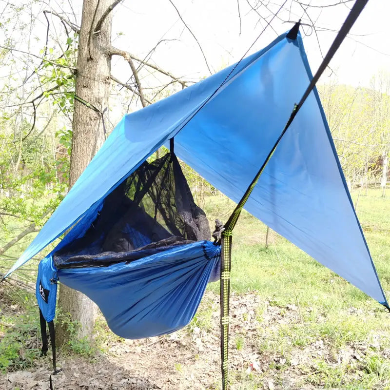 Portable Outdoor Camping Hammock with Mosquito Net High Strength Parachute Fabric Hanging Bed Hunting Sleeping Swing