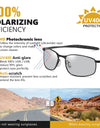 Photochromic Polarized Retro Small Oval Sunglasses for Men Driving Use