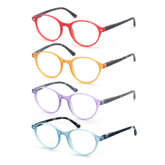 Reading Glasses Colorful Round Classic Readers Comfort Spring Hinge Lightweight Presbyopia