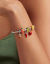 100% 925 Sterling Silver Chocolate Cake Charm Biscuit Candy Bead Enamel Pendant