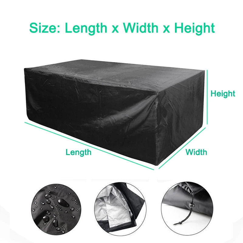 Patio Furniture Cover Waterproof 190T 210D Outdoor Garden Sofa Table Chair Dustproof UV Protection Cover