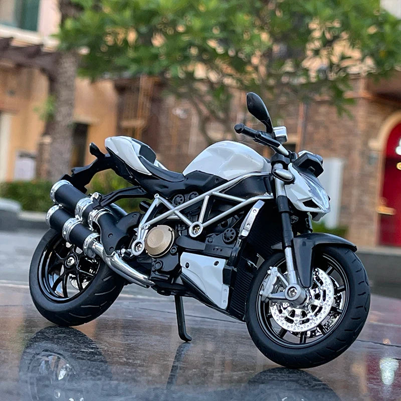 1/12 Streetfighter Alloy Sports Motorcycles Model Diecast Simulation Metal Racing Street Motorcycles Model Sound Light Gift