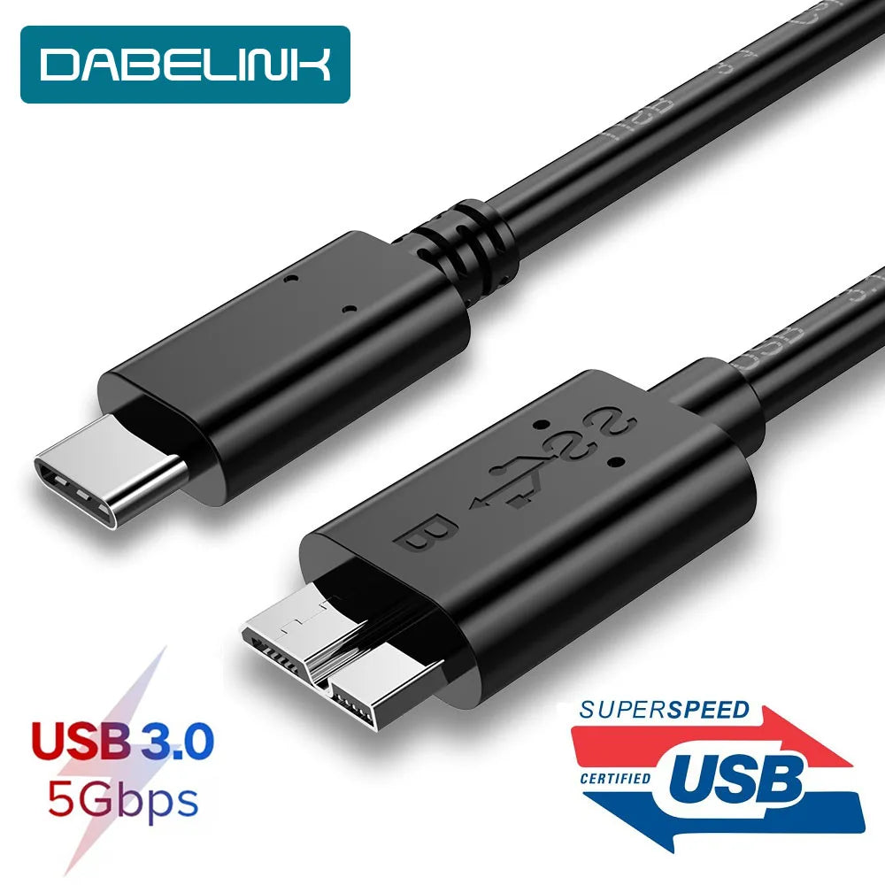 Micro B USB C 3.0 Cable 5Gbps External Hard Drive Disk HDD Cable for Samsung S5 Note3 Toshiba WD Seagate HDD Data USB3.1 Cables