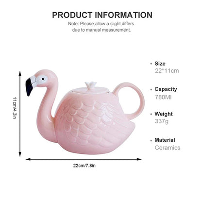 Tea Set Creative Flamingo Teapot Drinking Tea Cup Sets Water Coffee Cup Fruit Juice Mugs Set Teaware