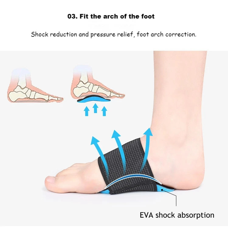 1Pair Flat Feet Arch Support Orthopedic Insoles For Shoes Pads Valgus Sports Insole Foot Inserts Accessories