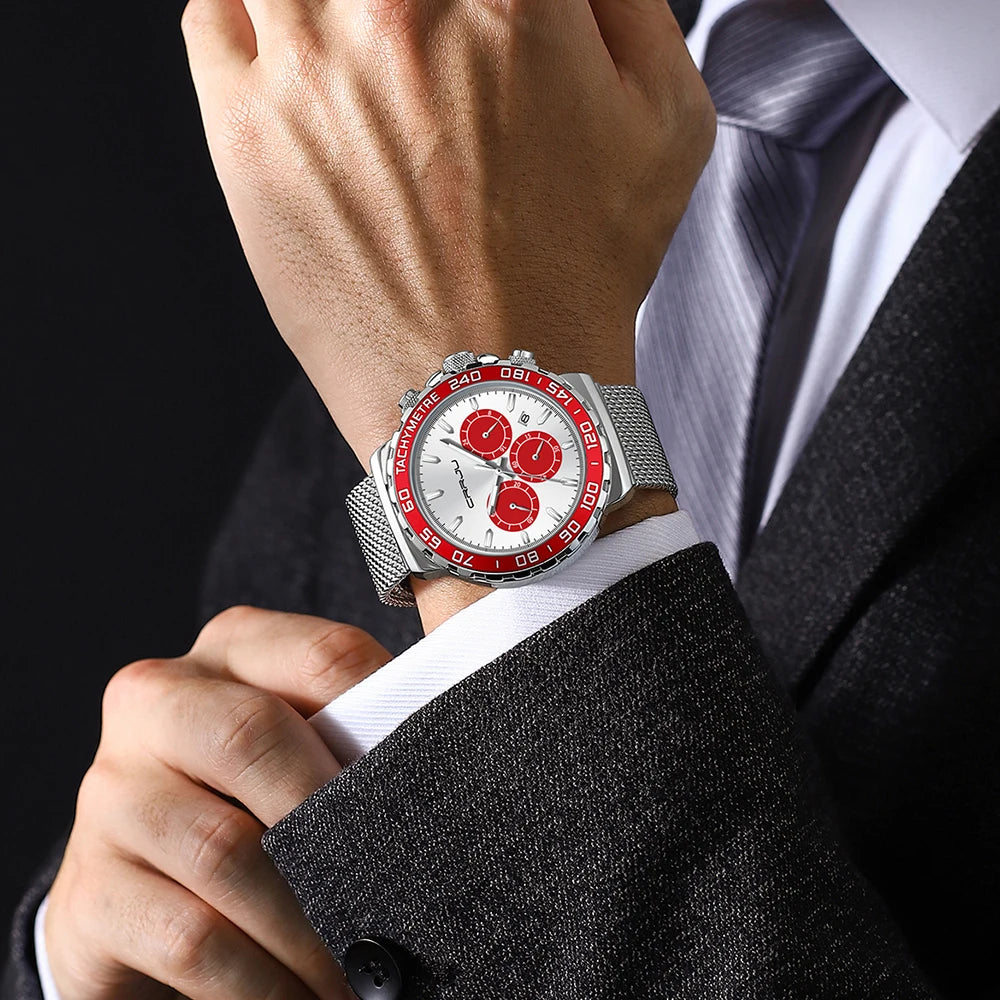 Men Watch Quartz New Japanese Chronograph Top Brand Waterproof Stainless Wristwatches with date Relogio Masculino