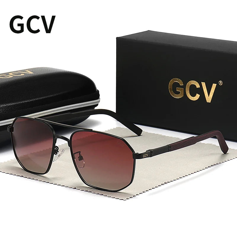 Classic Pilot Square Metal Frame Polarized UV400 Driving Sunglasses for Men Outdoor Eyewear