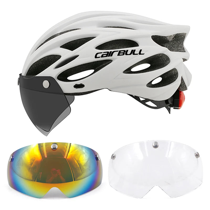 Lightweight LED Cycling Helmet With Visor For Road And Mountain Bike