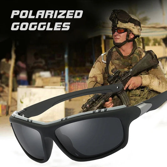 Polarized Steampunk Tactical Sunglasses UV400 Anti-Glare Driving Fishing Sports Glasses for Men Women