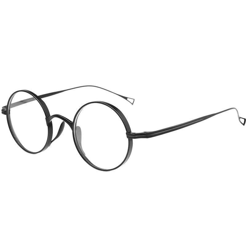 Ultra-Light Pure Titanium Wide-Rim Retro Round Eyewear Frame Myopia Prescription Eyeglasses Frame Men And Women 10518
