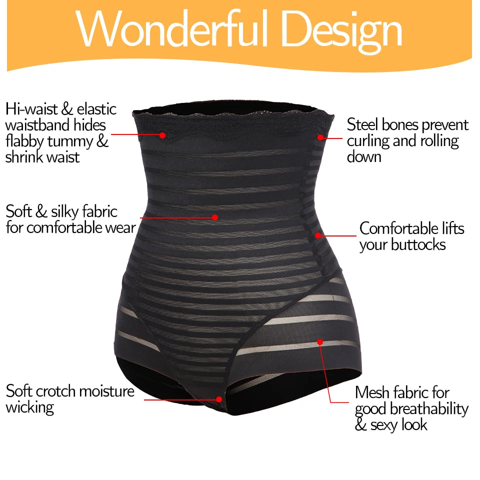 Women Body Shaper High Waist Briefs Slimming Underwear Butt Lifter Waist Trainer Tummy Control Panties Belly Girdle Panty