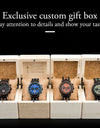 Fashion Wood Watch Wristwatches Quartz Stopwatch Ebony Calendar Display Stainless Steel