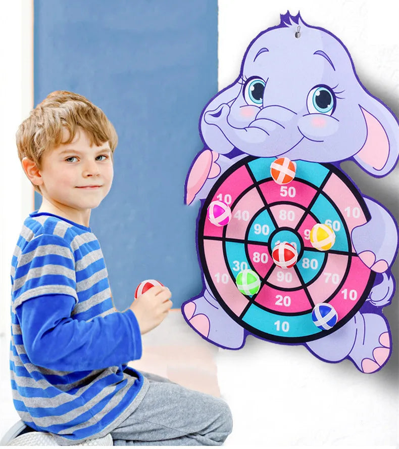 Sticky Ball Dart Target Board Cartoon Throw Ball Target Sticky Ball Board Interactive Educational Toy Christmas Gift