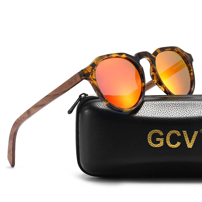 Walnut Wood Butterfly Polarized UV400 Fashion Sunglasses for Men Women Lightweight Luxury Eyewear