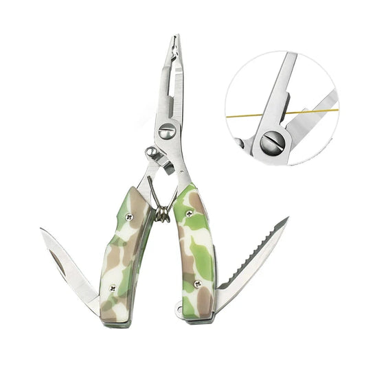 Portable Folding Multifunctional Fishing Pliers Stainless Steel Scissors Cut Line Remove Hook Fishing Tools Pliers