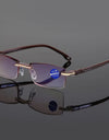 Reading Glasses Men Anti Blue Rays Presbyopia Eyeglasses Women Vintage Rimless Eyewear Diopter +1.0 1.5 2.0 2.5 3.0 3.5 4