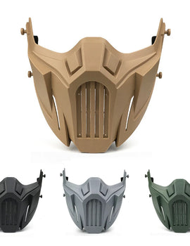 Tactical Airsoft Mask Outdoor Paintball Half Face Iron Warrior Protective Mask Shooting Protection Mouth Mask Hunting Equipment