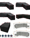 15 sizes Corner Outdoor Sofa Cover Garden Rattan Corner Furniture Cover V Shape L ShapeWaterproof Sofa Protect Set Dust Covers