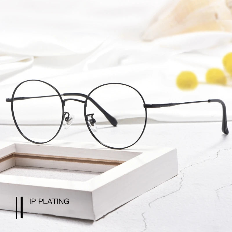 Ultra Light Retro β-Titanium Round Eyeglasses Frame Myopia Optical Prescription Glasses Frame Men And Women 6621X