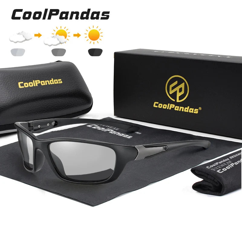 Photochromic Polarized Chameleon Sunglasses for Men Outdoor Sports Driving