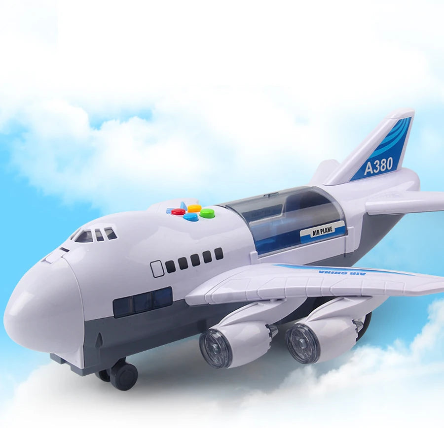 Simulation Track Inertia Passenger Airplane Toy with Lights & Music