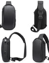 Multifunction USB Crossbody Bag Shoulder Bag Man TPU Waterproof Travel Sling Messenger Pack Chest Bag