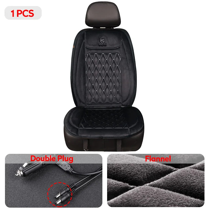 Heated Car Seat Cover 12-24V Universal Car Seat Heater 30'S Fast Heating Pad Thicken Car Heated Seat Cushion Warm Seat Protector