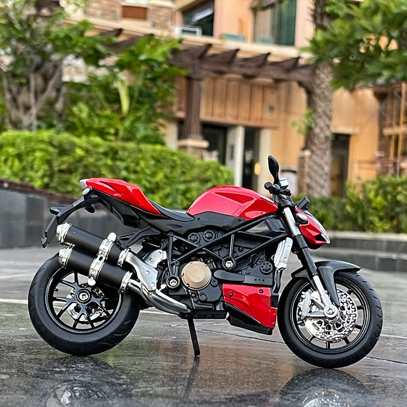 1/12 Streetfighter Alloy Sports Motorcycles Model Diecast Simulation Metal Racing Street Motorcycles Model Sound Light Gift