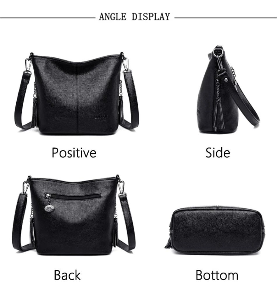 Soft Leather Purse Fashion Women Shoulder Messenger Bag Trend Designer Tassel Bag Luxury Ladies Handbag