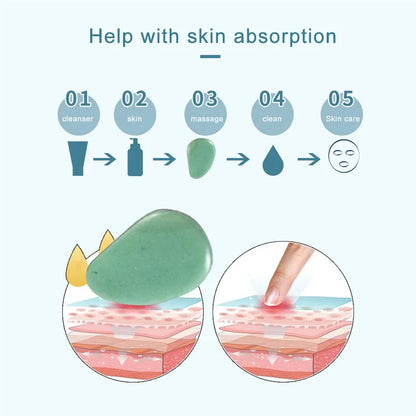 Natural Jade Gua sha Stone Board Massage Rose Quartz Guasha Plate Jade Face Massager Scrapers Tools for Face Neck Back Body