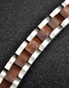 Bracelet Metal Stainless Steel Wood Strap Jewelry