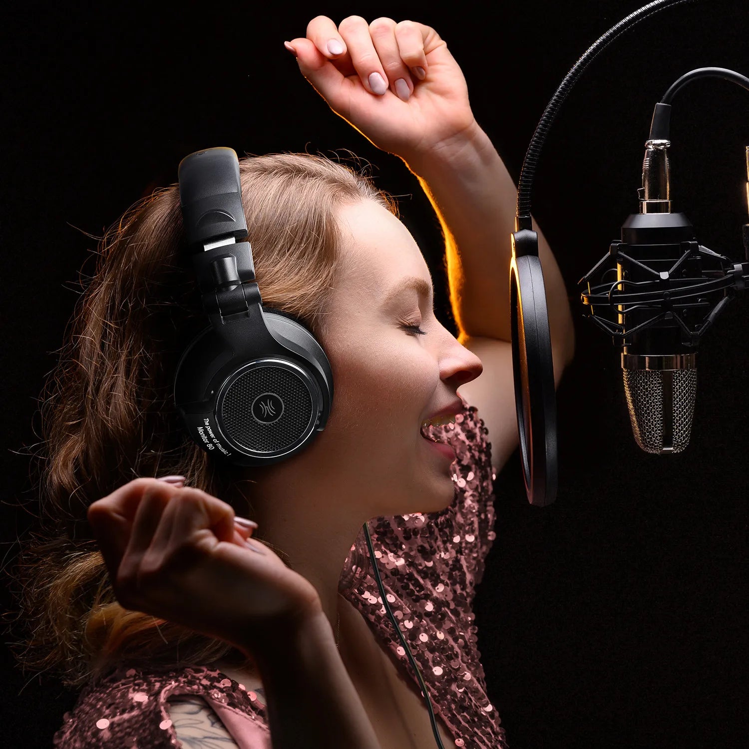 Monitor 80 Open Back Headphones Wired Over Ear 250Ω Audiophile HiFi Headphones Hi-Res Audio Professional Studio Headset