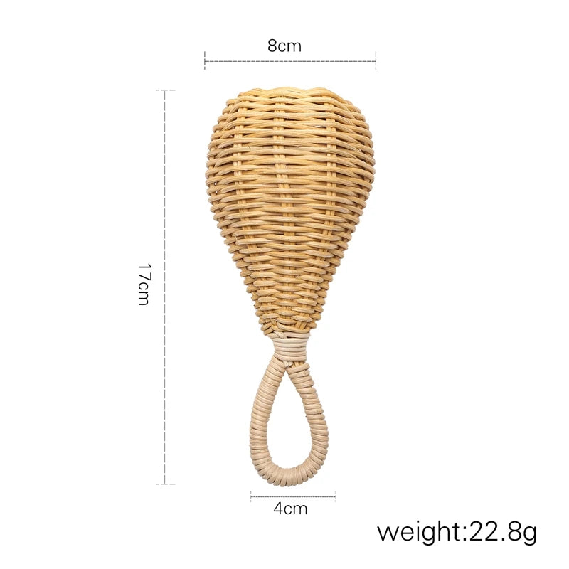 Handmade Rattan Rattles Educational Toys for Kids Crib Mobile Hand Bell Baby Accessories Infant Sensory Toy Baby Teether GIfts