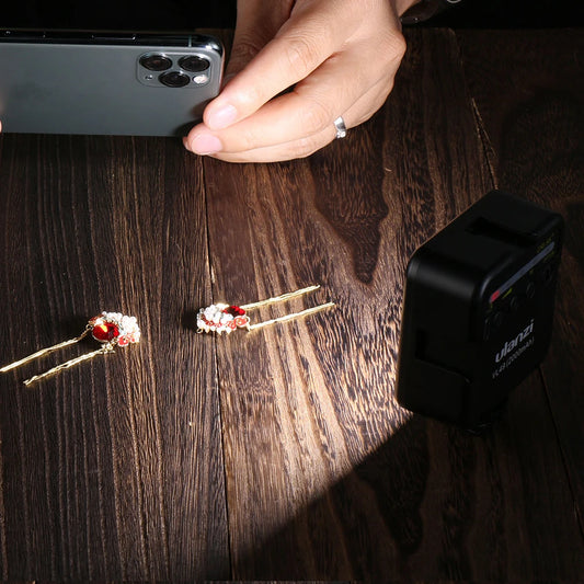 Mini Vlog LED Fill Light 6W 5500K Rechargeable 2000mAh Dimmable Phone Video Lighting