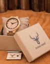 Bamboo Couple Watch Quartz Handmade Leather Ladies Wrist watches Lover's Customized Engrave Logo