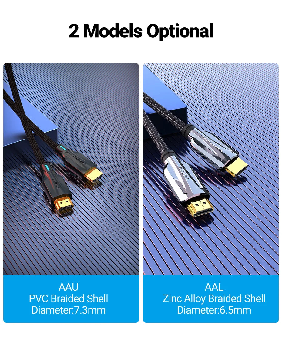 HDMI 2.1 Cable 8K/60Hz 4K/120Hz 48Gbps HDMI Digital Cables Splitter for Xiaomi TV Box HDR10+ PS5 Switch Cable HDMI 2.1