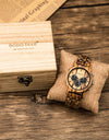 Wooden Stop Watches in Wristwatch Chronograph Auto Date Luminous Hands