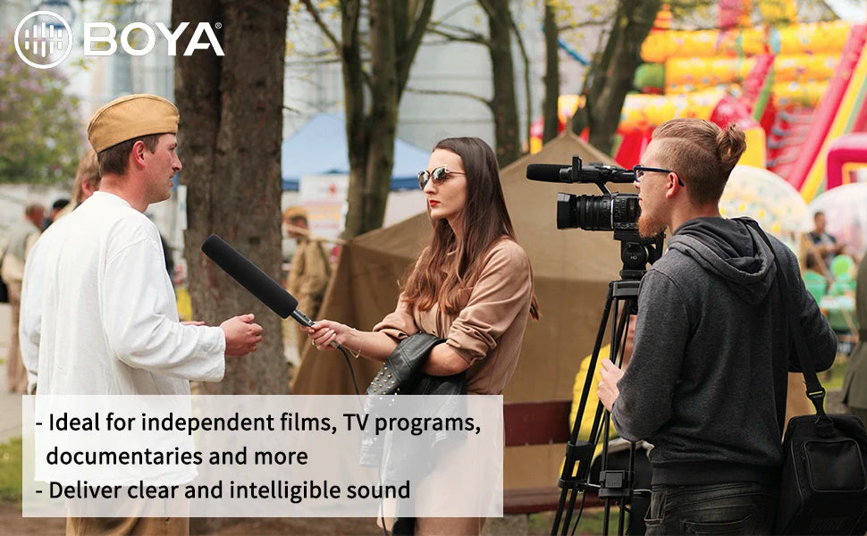 BY-BM6060 XLR Microphone Super-Cardioid Shotgun Condenser Microphone for DSLR Camcorder Film Making TV Program Interview