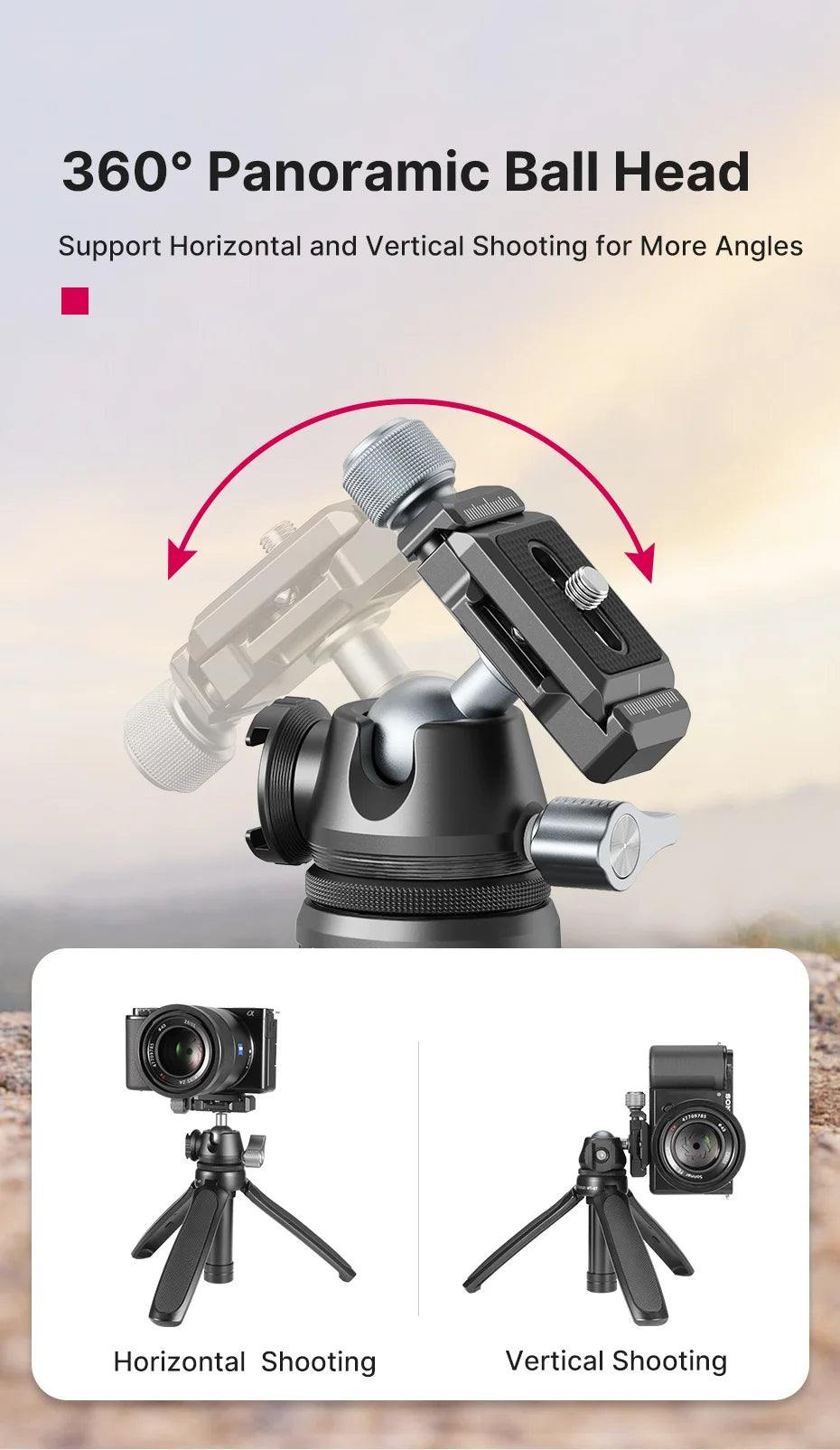 Metal Tripod With Arca Swiss Quick Release Plate Clamp Quick For DSLR SLR Camera Smartphone Live Tripod