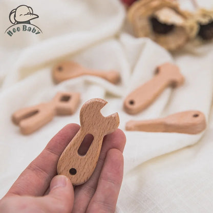 4PC Beech Wood Tools Blocks Baby Toys Montessori DIY Educational Toy Toddler Creative Wrench Tool Shape Teething Toys For Kids