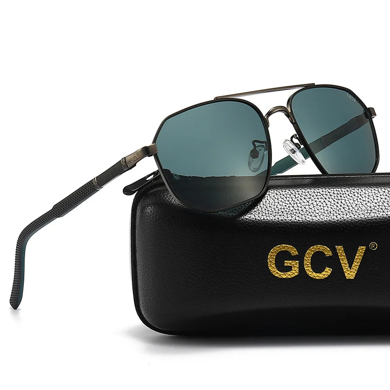 Classic Pilot Square Metal Frame Polarized UV400 Driving Sunglasses for Men Outdoor Eyewear
