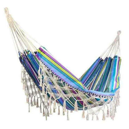 Hammock Boho Style Brazilian Macrame Fringed Deluxe Double Hammock Net Swing Chair Indoor Hanging Swing