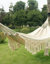 Hammock Boho Style Brazilian Macrame Fringed Deluxe Double Hammock Net Swing Chair Indoor Hanging Swing